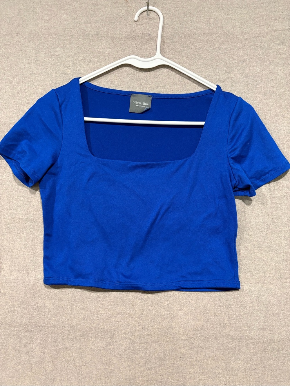 Olivia Rae Cobalt Blue Square-Neck Crop Top